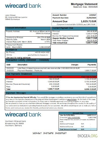 Allemagne Aschheim Wirecard relevé hypothécaire bancaire scr